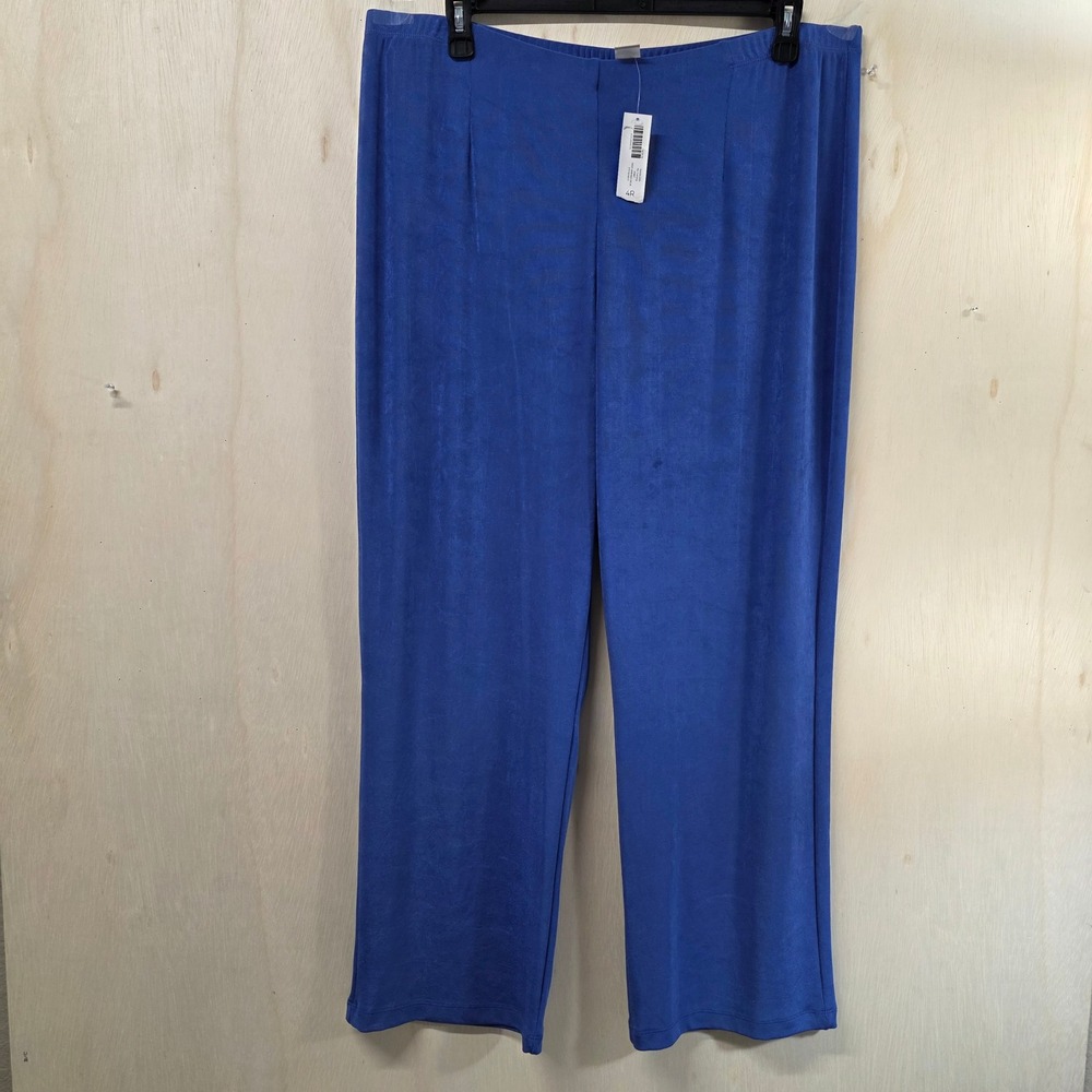Chico's Travelers Slinky Knit Wide Leg Pants Blue Size 4R US 20/22R NWT
